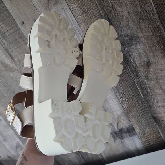 Hey Girl Corkys Fisher Ivory Gladiator Platform Sandals 10 - Picture 5 of 6